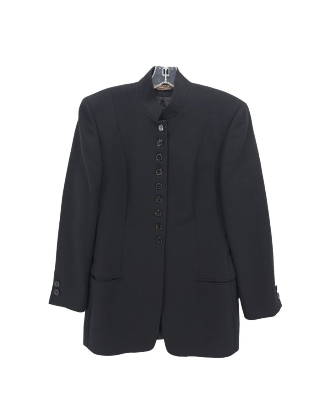 PAUL STUART Women’s Coat Black 100% Wool Italian Fabric Size 8